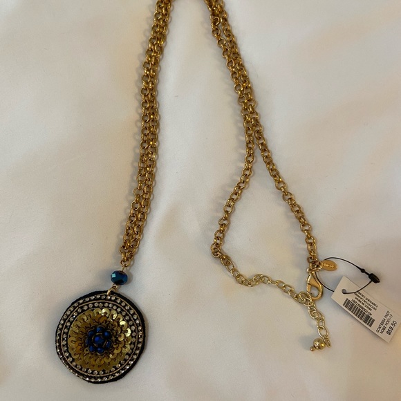NWT Chico’s Gold/Teal Long Necklace - Picture 6 of 6